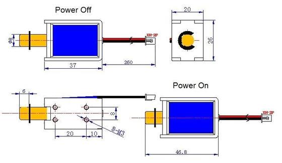 Solenoide DC da 27 mm di altezza per applicazioni con peso di 0,5 libbre, tensione di tenuta 2000V/1min